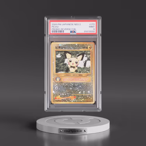 2000 Pokémon Neo 2 Promo #172 Pichu - Reverse Foil (PSA 9 MINT)