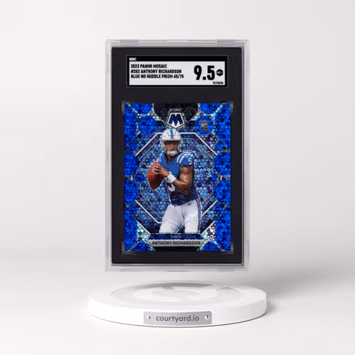 2023 Panini Mosaic #282 Anthony Richardson - Blue No Huddle Prizm (SGC 9.5 MINT+)
