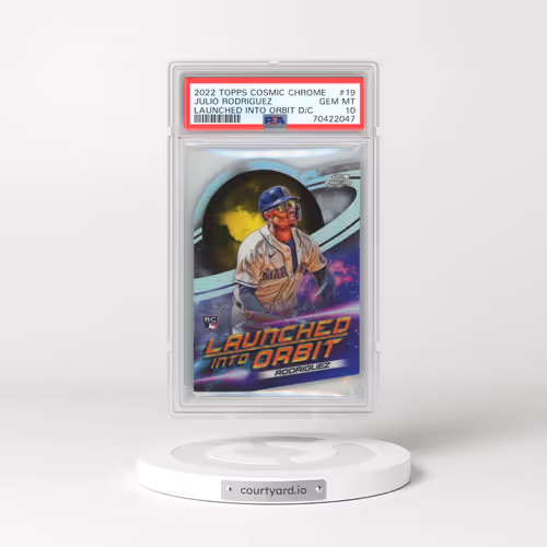 2022 Topps Cosmic Chrome Launched Into Orbit Die-Cut #19 Julio Rodriguez (PSA 10 GEM MINT)