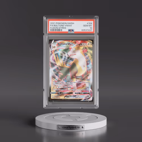 2021 Pokémon Sword & Shield Fusion Strike #104 Boltund Vmax - Full Art (PSA 10 GEM MINT)