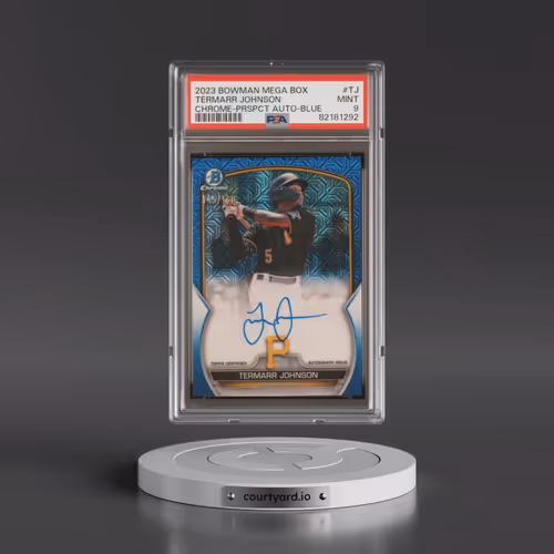 2023 Bowman Mega Box Chrome Prospect Autographs #TJ Termarr Johnson - Blue Refractor (PSA 9 MINT)