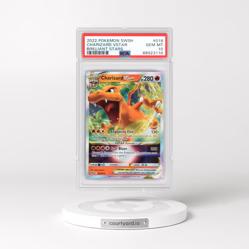 2022 Pokémon Sword & Shield Brilliant Stars #018 Charizard Vstar (PSA 10 GEM MINT)