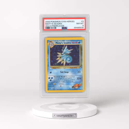 2000 Pokémon Gym Heroes #9 Misty's Seadra - Holo-Prerelease (PSA 8 NM-MT)