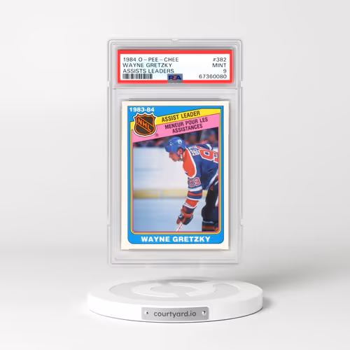 1984 O-Pee-Chee #382 Wayne Gretzky - Assists Leaders (PSA 9 MINT)