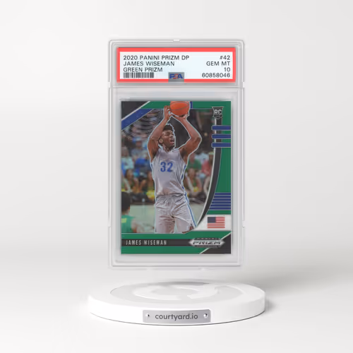 2020 Panini Prizm Draft Picks #42 James Wiseman - Green Prizm (PSA 10 GEM MINT)