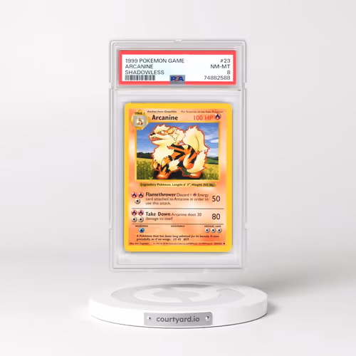 1999 Pokémon Game #23 Arcanine - Shadowless (PSA 8 NM-MT)