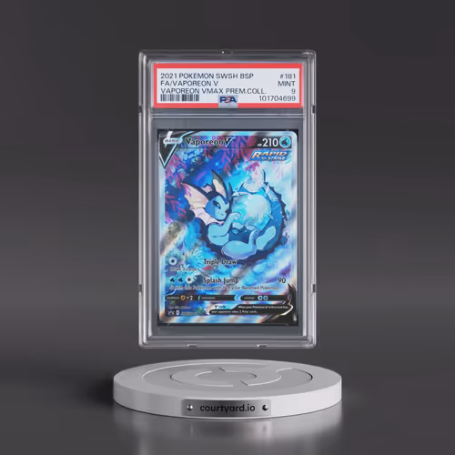 2021 Pokémon Swsh Black Star Promo #181 Vaporeon V - Holo Full Art Vaporeon Vmax Premium Collection