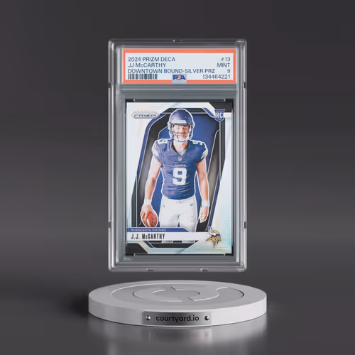 2024 Panini Prizm Deca Downtown Bound #13 JJ McCarthy - Silver Prizm (PSA 9 MINT)