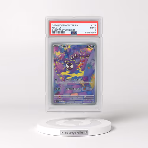 2024 Pokémon Tef EN-Temporal Forces #177 Gastly - Illustration Rare (PSA 9 MINT)