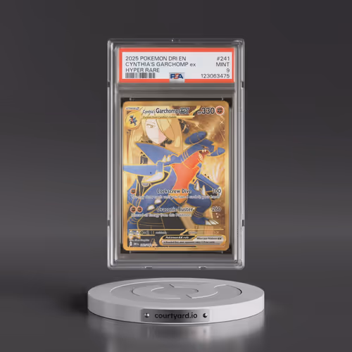 2025 Pokémon Dri EN-Destined Rivals #241 Cynthia's Garchomp EX - Holo Hyper Rare (PSA 9 MINT)