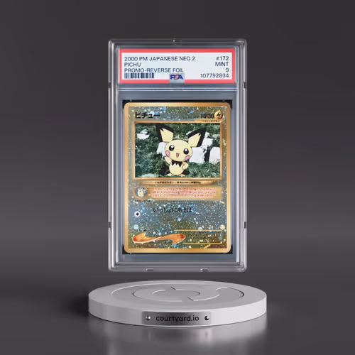 2000 Pokémon Neo 2 Promo #172 Pichu - Reverse Foil (PSA 9 MINT)
