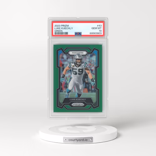 2023 Panini Prizm #43 Luke Kuechly - Green Prizm (PSA 10 GEM MINT)