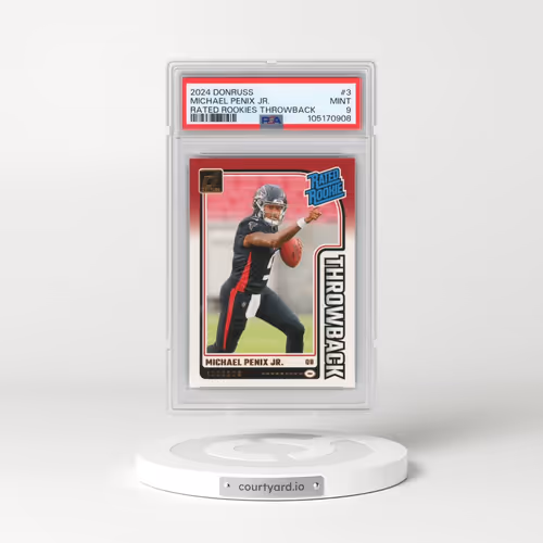 2024 Panini Donruss Rated Rookies Throwback #3 Michael Penix Jr. (PSA 9 MINT)