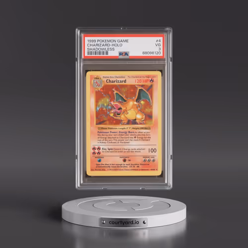 1999 Pokémon Game #4 Charizard - Holo Shadowless (PSA 3 VG)