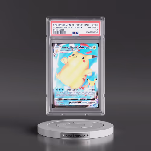 2021 Pokémon Celebrations #009 Surfing Pikachu Vmax - Full Art (PSA 10 GEM MINT)