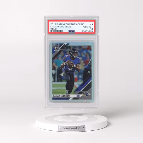 2019 Panini Donruss Optic #9 Lamar Jackson - Holo (PSA 10 GEM MINT)