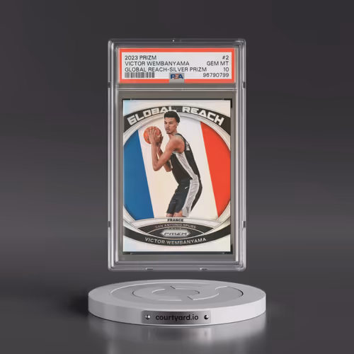 2023 Panini Prizm Global Reach #2 Victor Wembanyama - Silver Prizm (PSA 10 GEM MINT)
