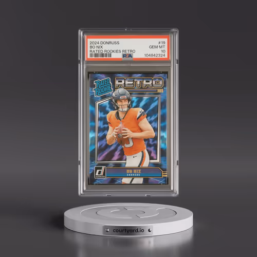 2024 Panini Donruss Rated Rookies Retro #19 Bo Nix (PSA 10 GEM MINT)