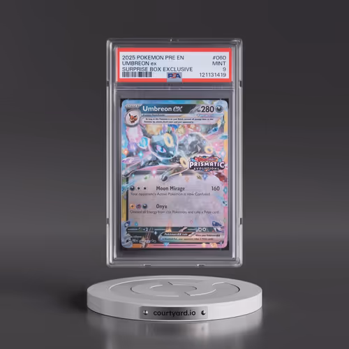 2025 Pokémon Pre EN-Prismatic Evolutions #060 Umbreon EX - Holo Surprise Box Exclusive (PSA 9 MINT)