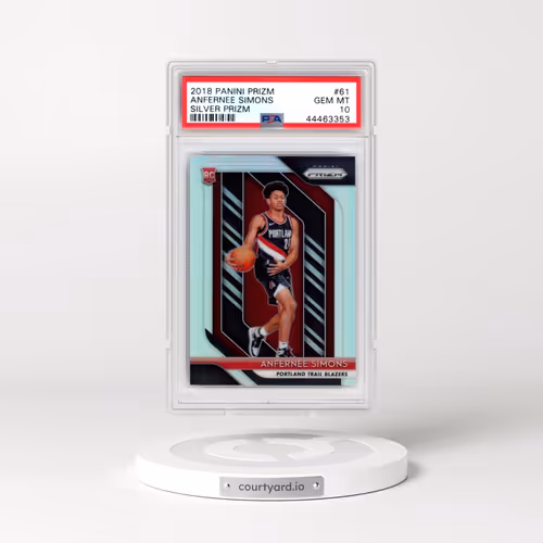 2018 Panini Prizm #61 Anfernee Simons - Silver Prizm (PSA 10 GEM MINT)