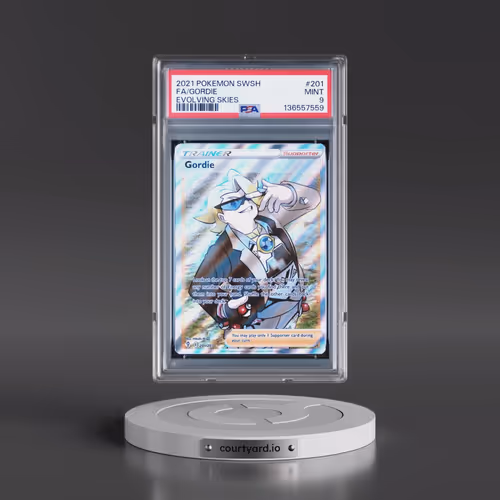 2021 Pokémon Sword & Shield Evolving Skies #201 Gordie - Full Art (PSA 9 MINT)