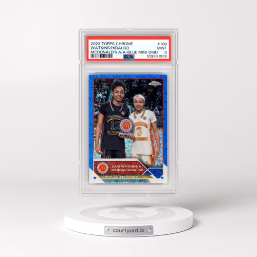 2023 Topps Chrome Mcdonald's All-American #100 Hannah Hidalgo/Juju Watkins - Blue Mini-Diamond (PSA 9 MINT)