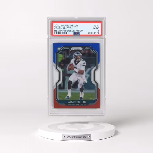 2020 Panini Prizm #343 Jalen Hurts - Red/White/Blue Prizm (PSA 9 MINT)