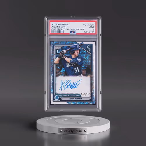 2024 Bowman Chrome Prospect Autographs #CPAASM Aidan Smith - Mini Diamond Refractor (PSA 9 MINT)