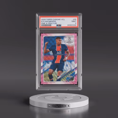 2020 Topps Chrome UEFA Champions League #95 Kylian Mbappe - Pink X-Fractor (PSA 9 MINT)
