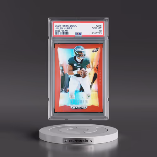 2024 Panini Prizm Deca #245 Jalen Hurts - Red Prizm (PSA 10 GEM MINT)