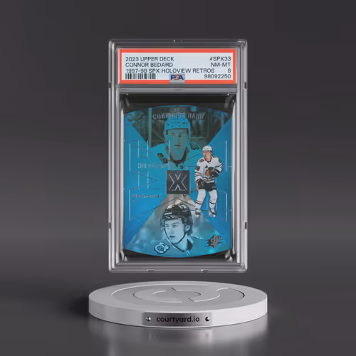 2023 Upper Deck Extended Series 1997-98 SPx Holoview Retros #SPX33 Connor Bedard (PSA 8 NM-MT)