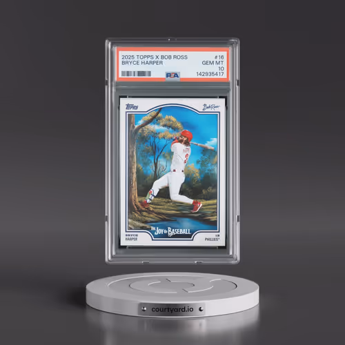 2025 Topps X Bob Ross the Joy of Baseball #16 Bryce Harper (PSA 10 GEM MINT)