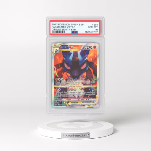 2023 Pokémon Swsh Black Star Promo #291 Lucario Vstar - Full Art Crown Zenith Elite Trainer Box (PSA 10 GEM MINT)