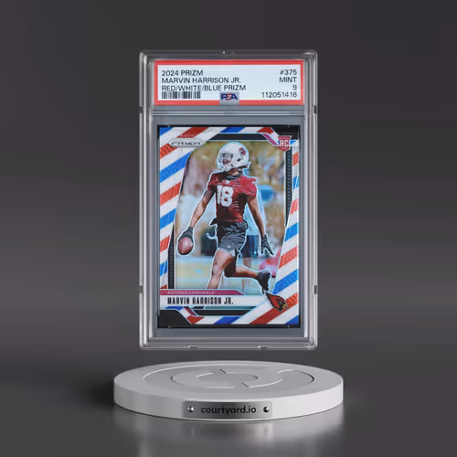 2024 Panini Prizm #375 Marvin Harrison Jr. - Red/White/Blue Prizm (PSA 9 MINT)