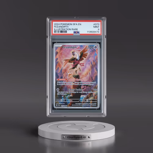 2024 Pokémon Sfa EN-Shrouded Fable #073 Fezandipiti - Illustration Rare (PSA 9 MINT)