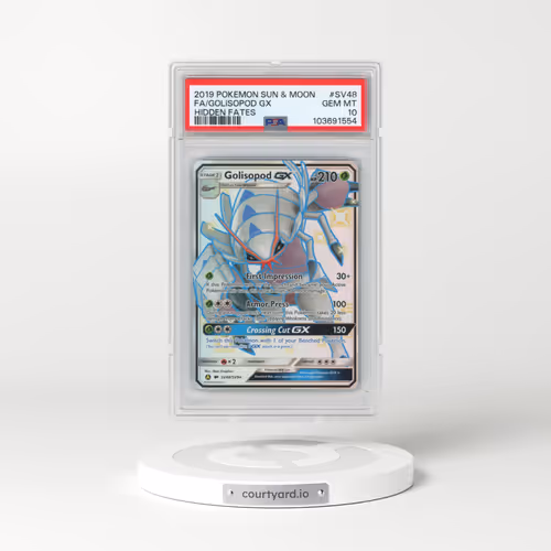2019 Pokémon Sun & Moon Hidden Fates #SV48 Golisopod GX - Holo Full Art (PSA 10 GEM MINT)