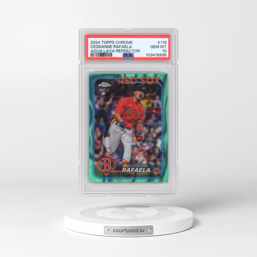 2024 Topps Chrome #118 Ceddanne Rafaela - Aqua Lava Refractor (PSA 10 GEM MINT)