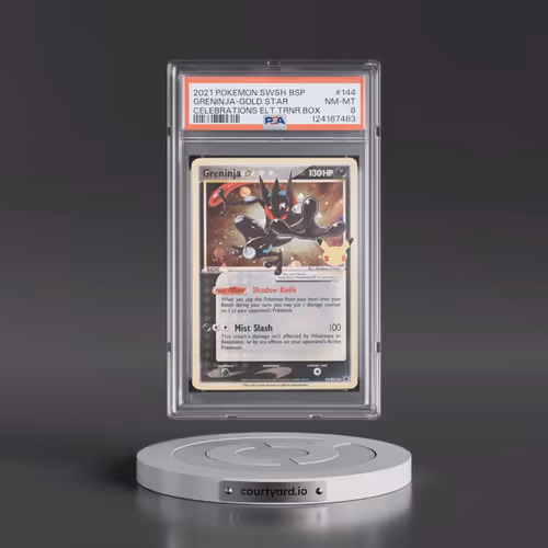 2021 Pokémon Swsh Black Star Promo #144 Greninja-Gold Star - Celebrations Elite Trainer Box (PSA 8 N