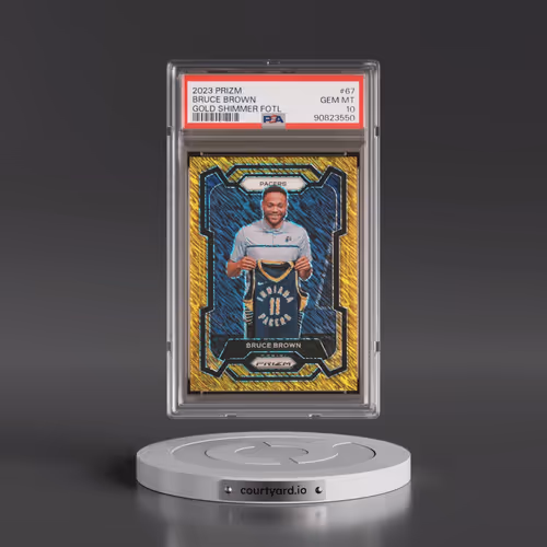 2023 Panini Prizm #67 Bruce Brown - Gold Shimmer Fotl (PSA 10 GEM MINT)