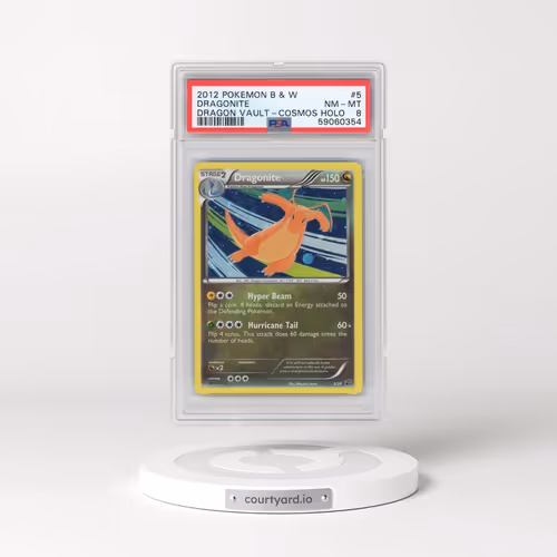 2012 Pokémon Black & White Dragon Vault #5 Dragonite - Cosmos Holo (PSA 8 NM-MT)