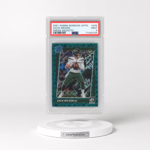 2021 Panini Donruss Optic #202 Zach Wilson - Green Velocity (PSA 9 MINT)