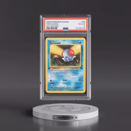 1999 Pokémon Fossil #56 Tentacool - 1st Edition (PSA 4 VG-EX)