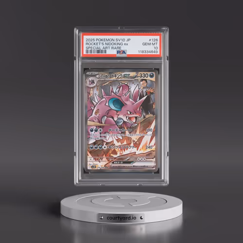 2025 Pokémon SV10-Glory of Team Rocket #126 Team Rocket's Nidoking EX - Holo Special Art Rare (PSA 1