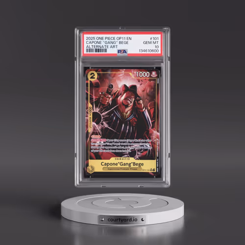 2025 One Piece OP11-A Fist of Divine Speed #101 Capone "Gang" Bege - Alternate Art (PSA 10 GEM MINT)