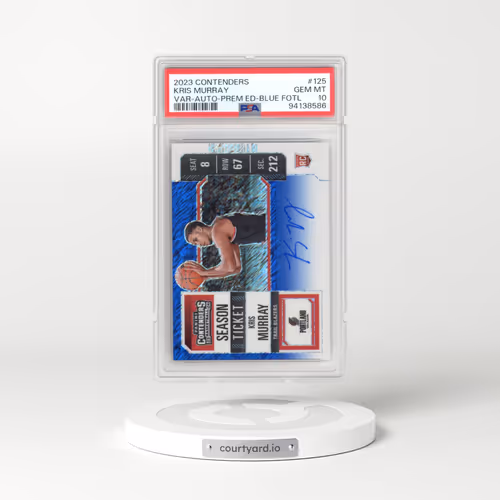 2023 Panini Contenders #125 Kris Murray - Variation-Autograph-Premium Edition-Blue Fotl (PSA 10 GEM MINT)