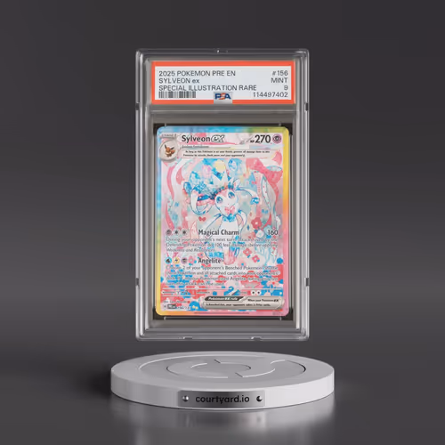 2025 Pokémon Pre EN-Prismatic Evolutions #156 Sylveon EX - Holo Special Illustration Rare (PSA 9 MIN