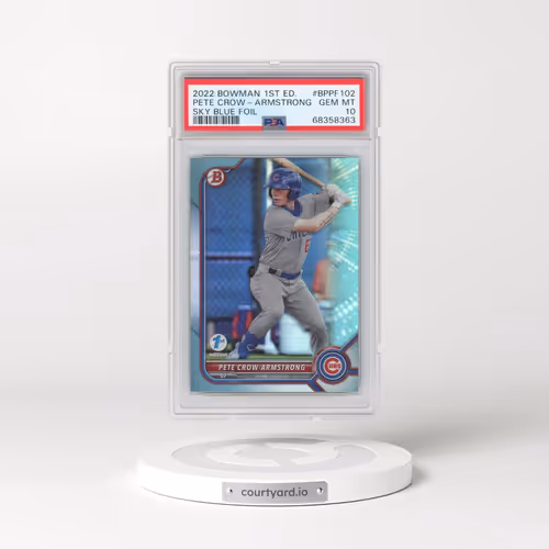 2022 Bowman 1st Edition #BPPF102 Pete Crow-Armstrong - Sky Blue Foil (PSA 10 GEM MINT)