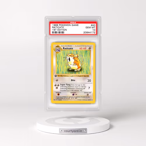 1999 Pokémon Game #40 Raticate - 1st Edition (PSA 10 GEM MINT)