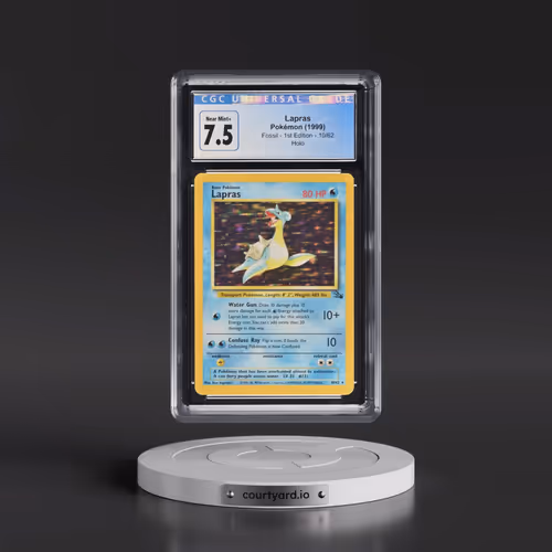 1999 Fossil #10/62 Lapras - 1st Edition Holo (CGC 7.5 NM+)