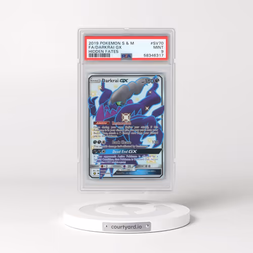 2019 Pokémon Sun & Moon Hidden Fates #SV70 Darkrai GX - Holo Full Art (PSA 9 MINT)